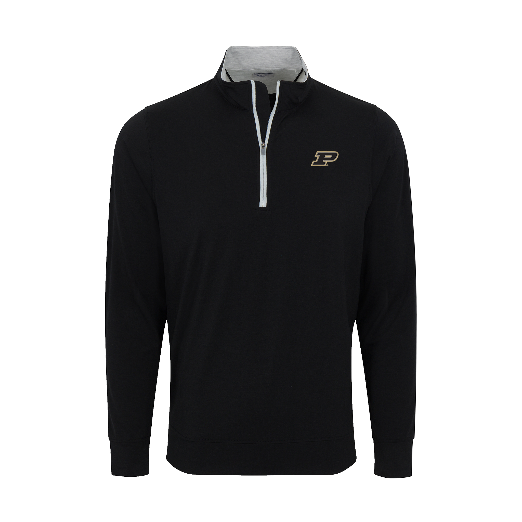 Purdue DriRelease® Performance Pullover Black with Light Grey Trim